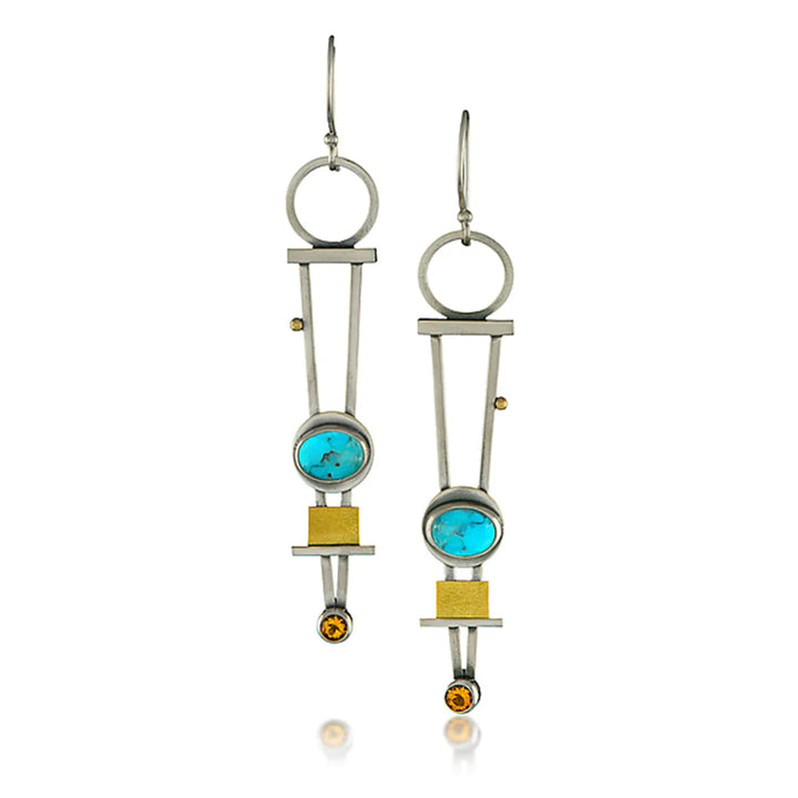 Boucles d'oreilles à carreaux bicolores