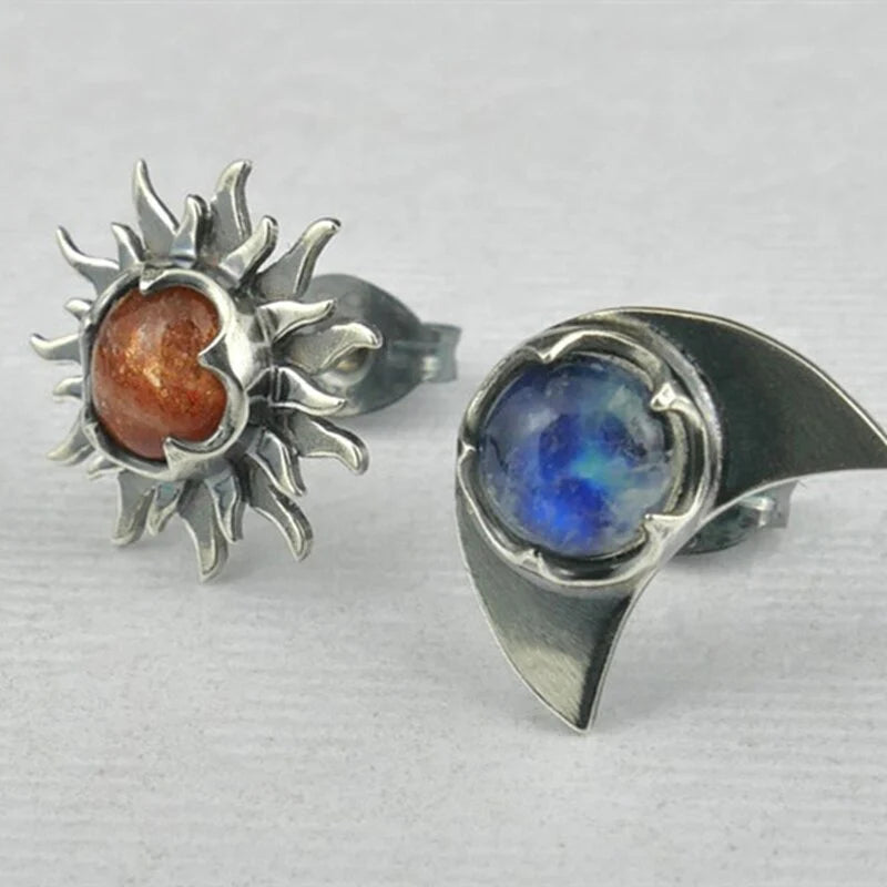 Boucles d'oreilles Soleil Lune