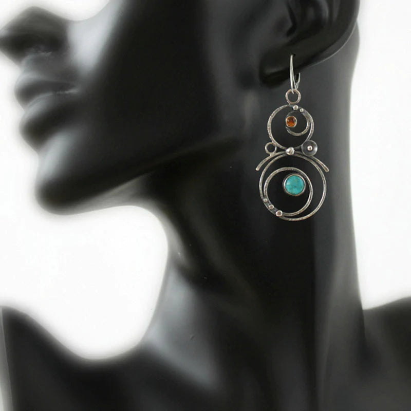 Boucles d'oreilles en pierre bleue
