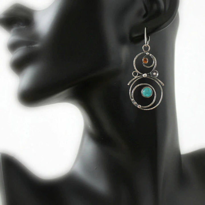 Boucles d'oreilles en pierre bleue
