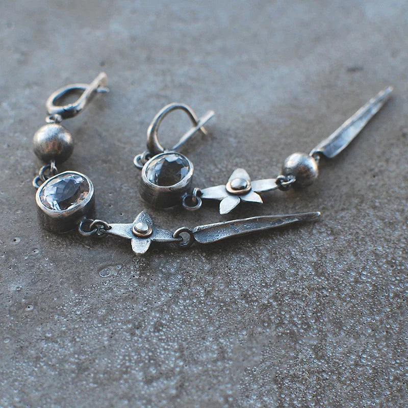 Pendentif Boucle d'Oreille Étoile en Strass