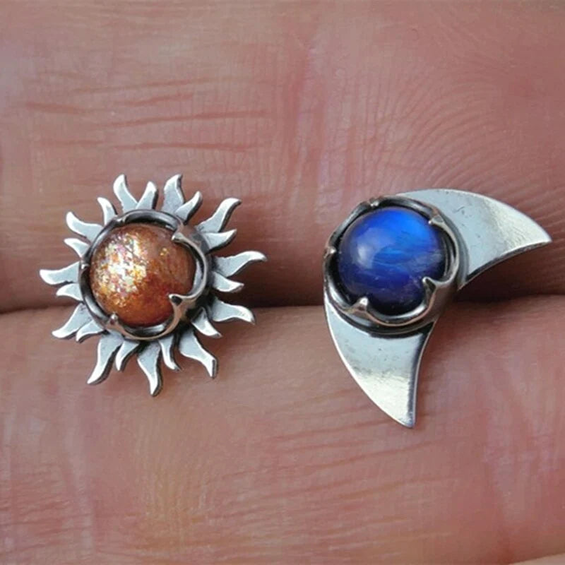 Boucles d'oreilles Soleil Lune