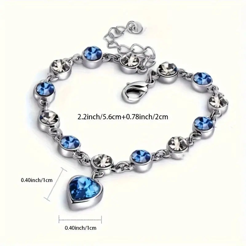 Bracelet Éclat Coeur Océan | Or Blanc