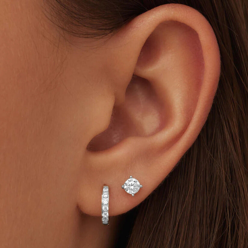 Boucles d'oreilles en pierre Dara Brillane | Or blanc