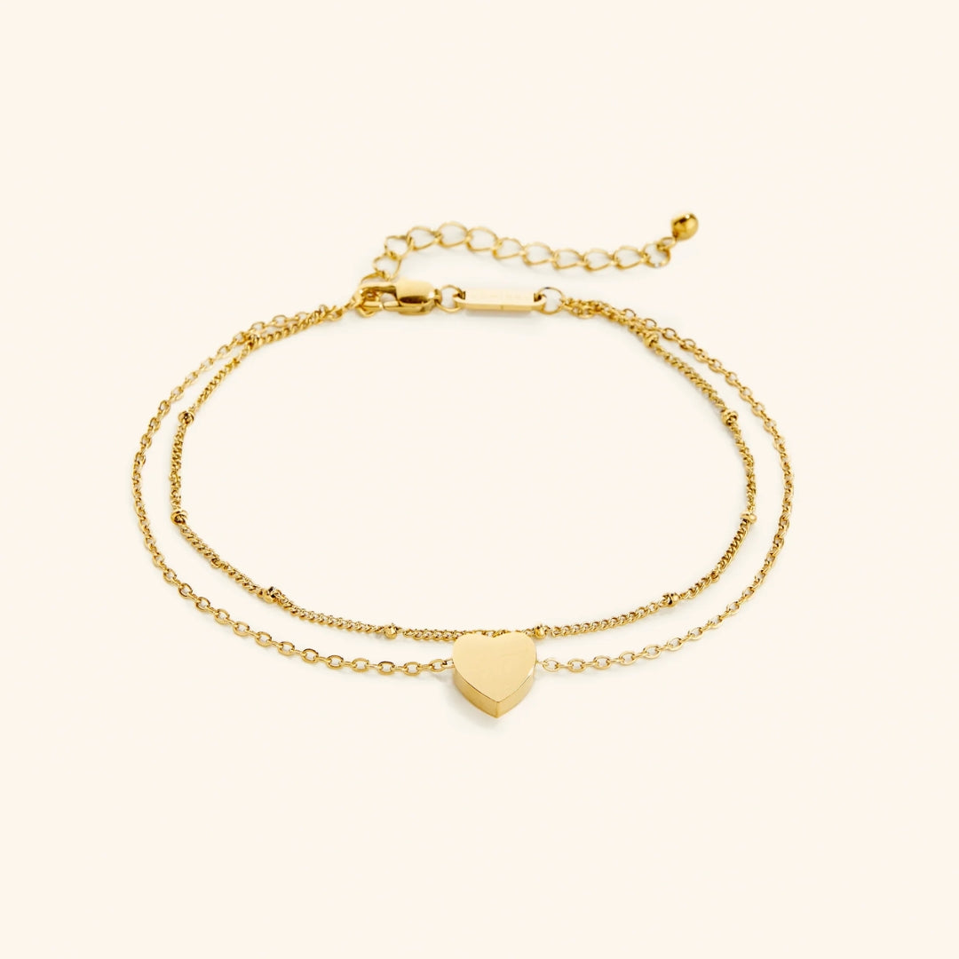 Bracelet en Cœur Fin Doré