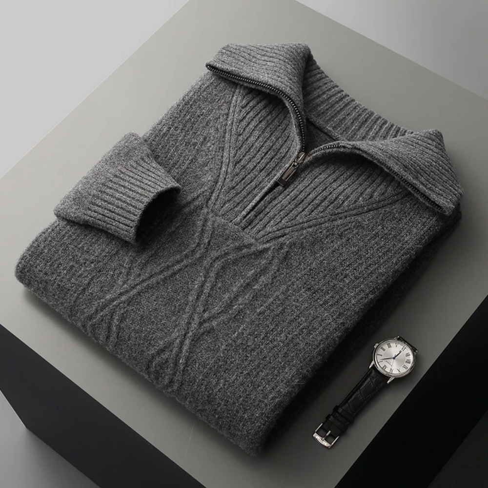 Pull demi-zip en laine mérinos essentielle
