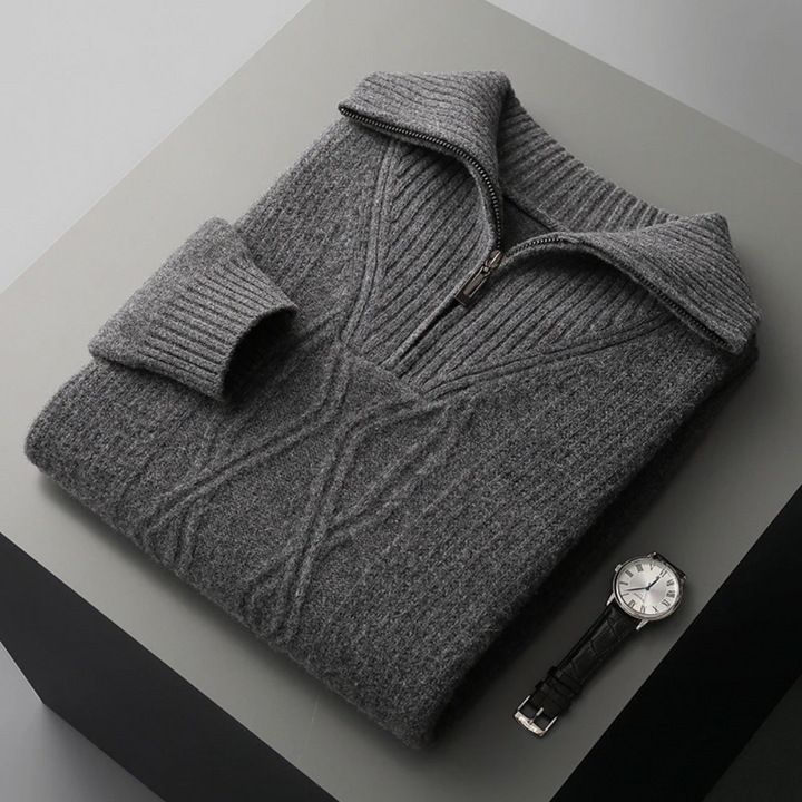 Pull demi-zip en laine mérinos essentielle