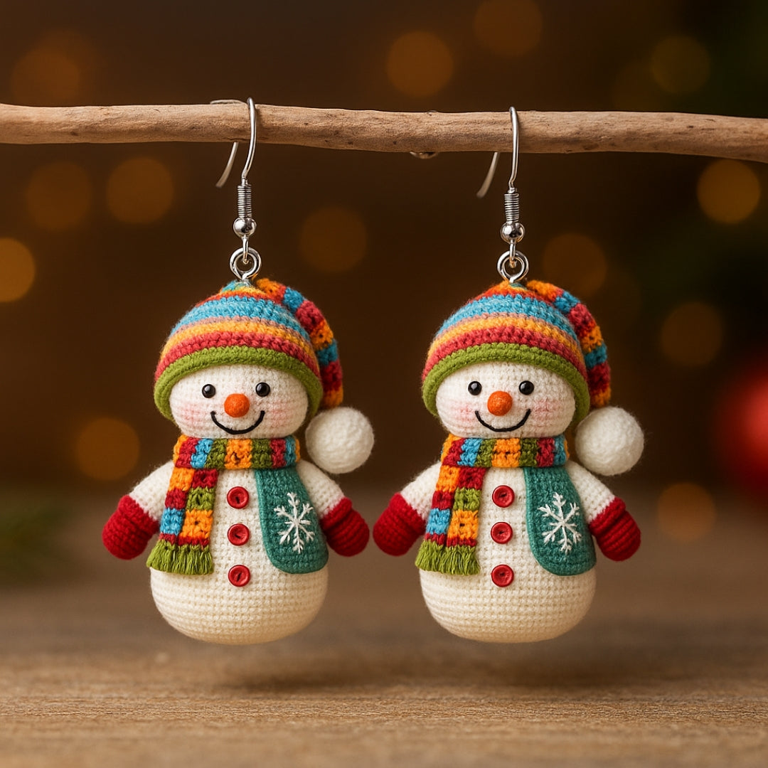 Boucles d'oreilles Bonhomme de neige duveteux