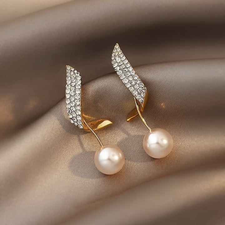 Boucles d'oreilles en perles de plume en cristal