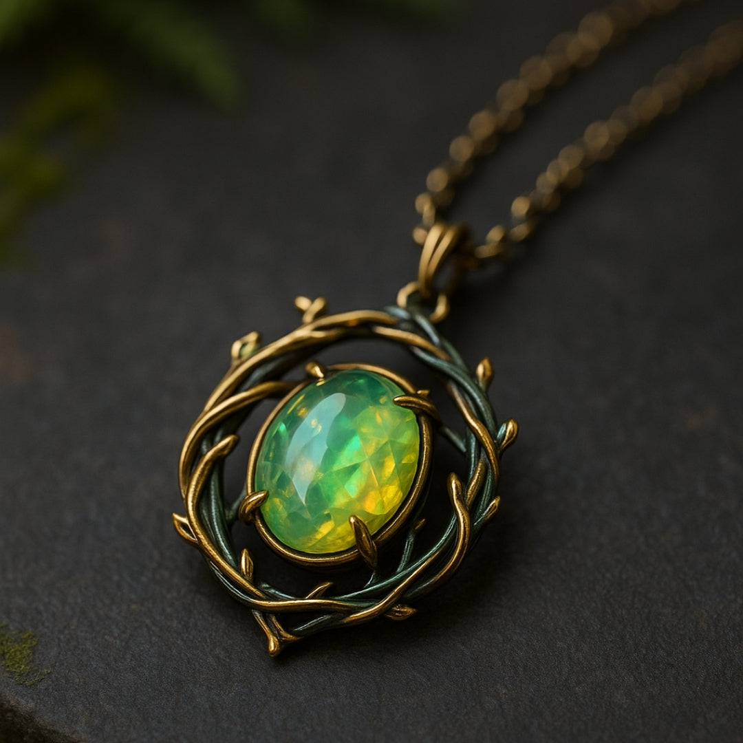 Collier en Opale Verte Nature