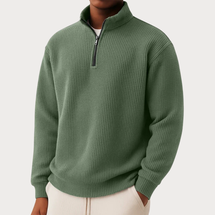 Pull en maille demi-zip