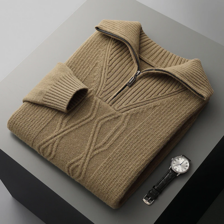 Pull demi-zip en laine mérinos essentielle