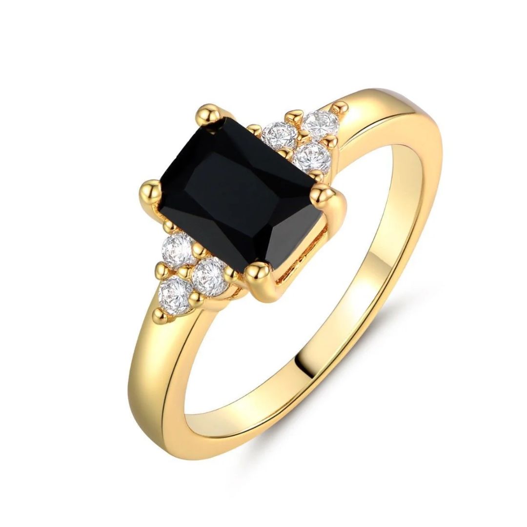 Bague en Zirconium Noir et Or