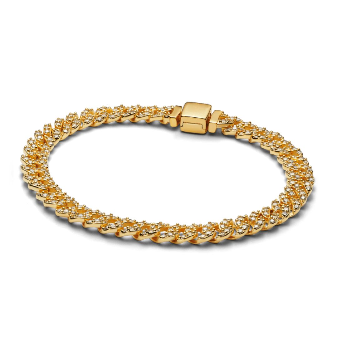 Bracelet Cubain en Or Blanc