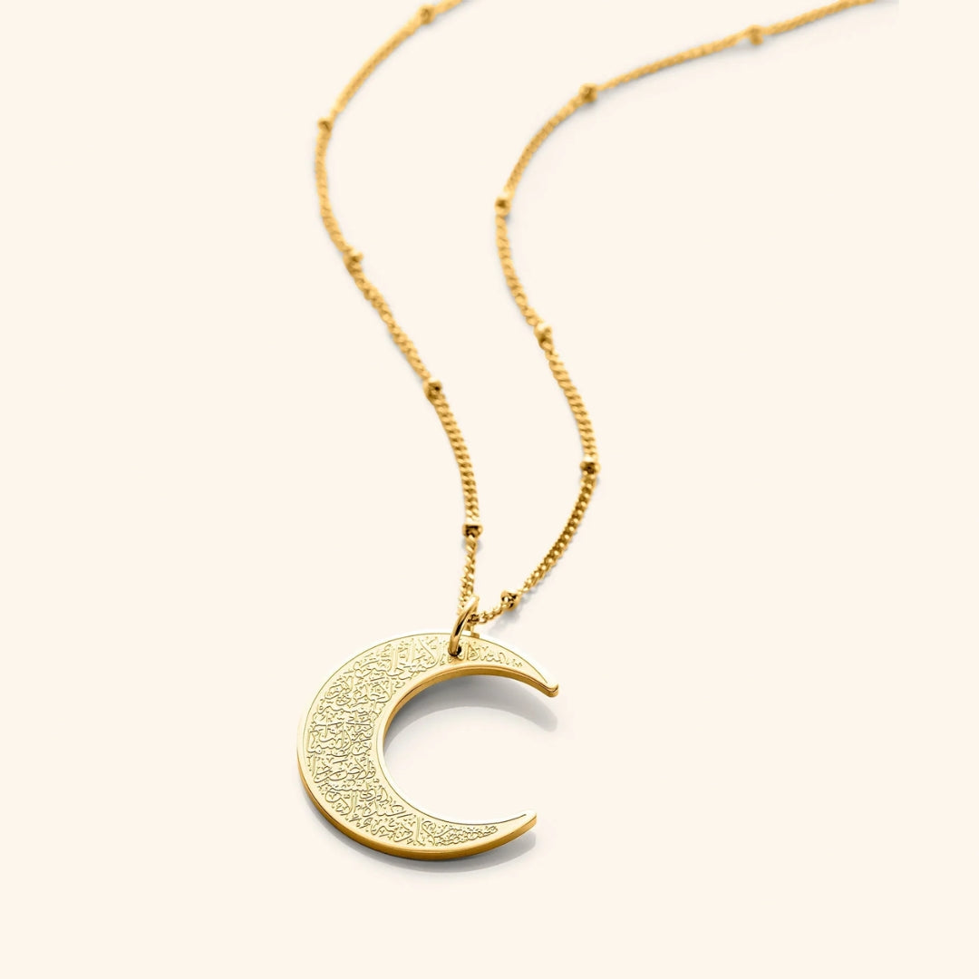 Collier Pendentif Demi-Lune en Or