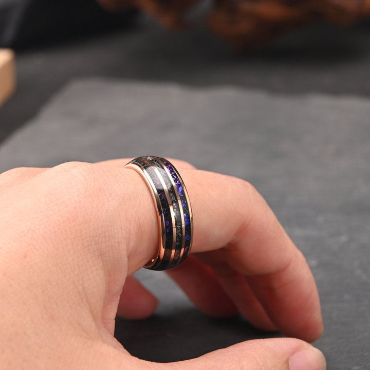 Bague Vintage Dual Ridge pour Homme