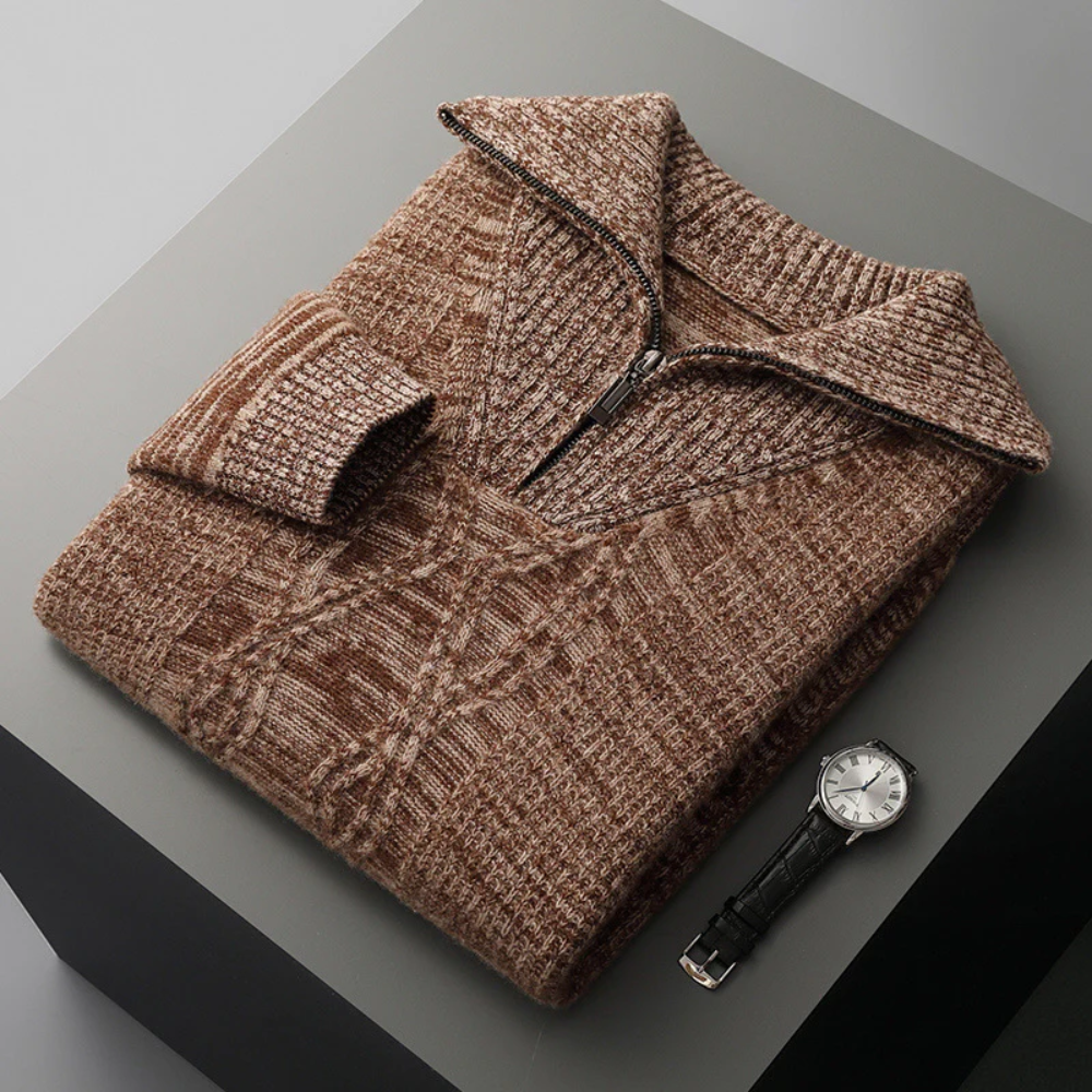 Pull demi-zip en laine mérinos essentielle