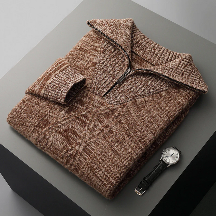 Pull demi-zip en laine mérinos essentielle