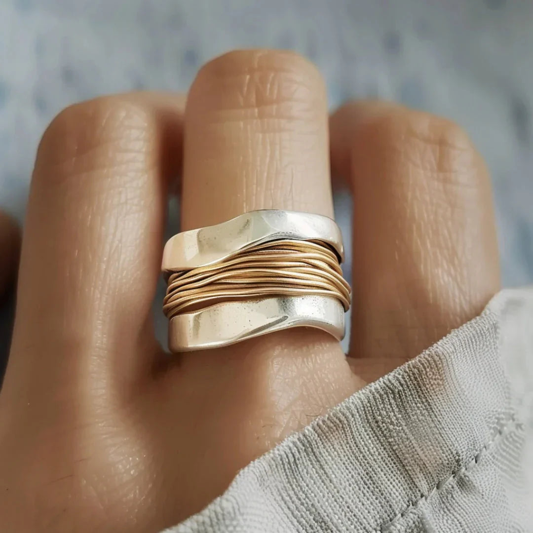 Bague Tether en Argent et Or | Or Mixte