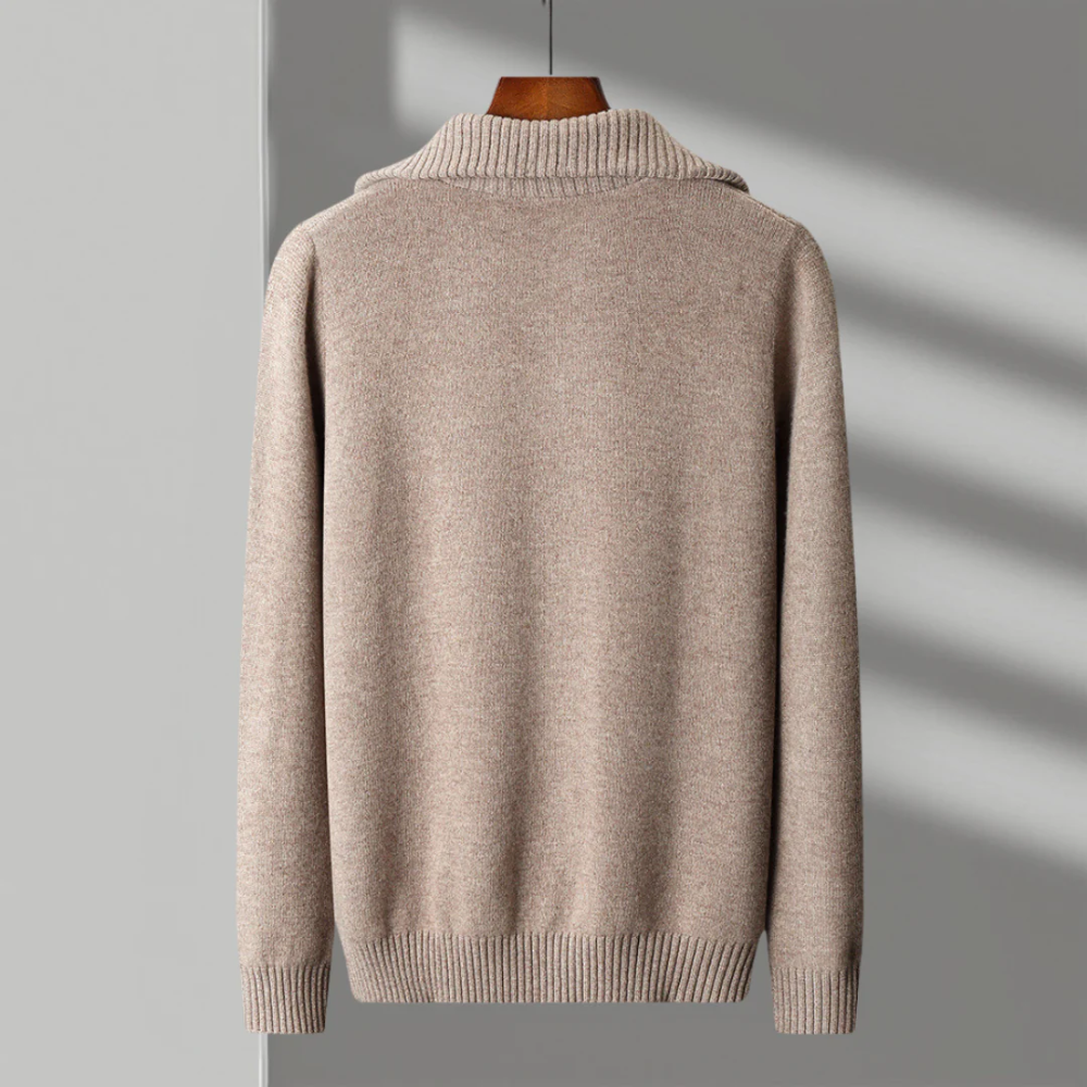 Pull demi-zip en laine mérinos essentielle