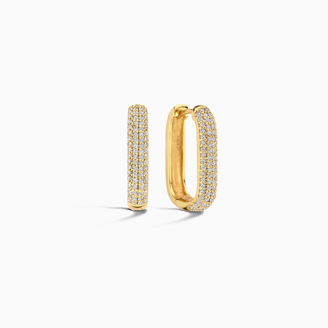 Boucles d'oreilles créoles rectangulaires brillantes