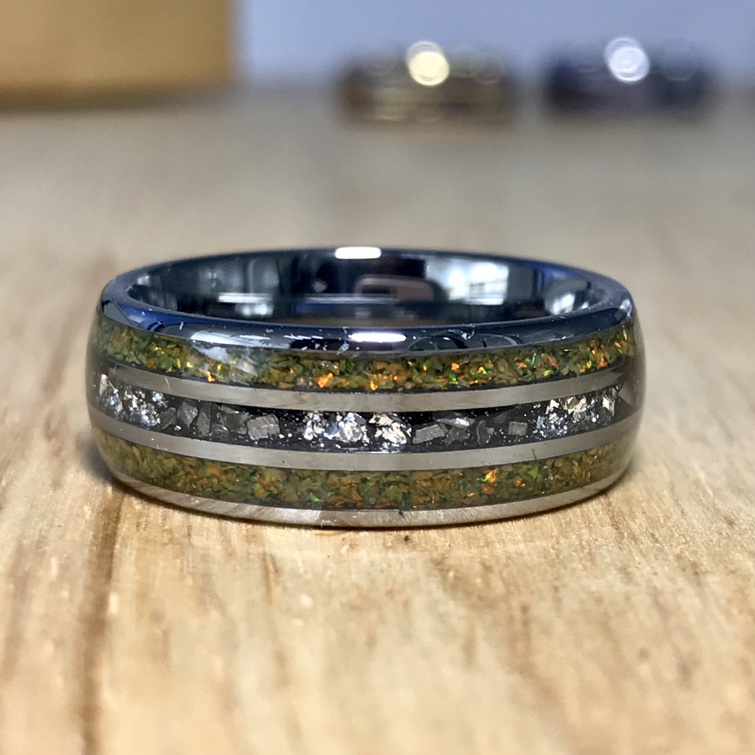 Bague pour homme en cristal vintage à plusieurs couches