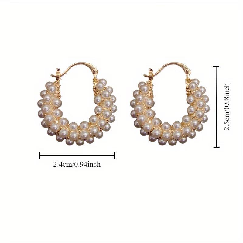 Boucles d'oreilles créoles en perles superposées