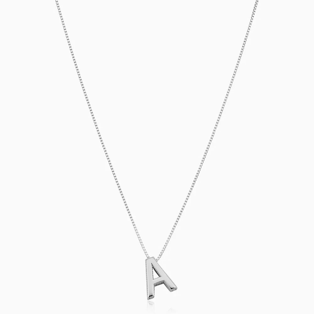 Collier initial lettre d'amour | Or blanc
