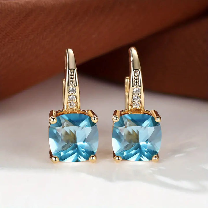 Boucles d'oreilles créoles en pierre mystique | Or