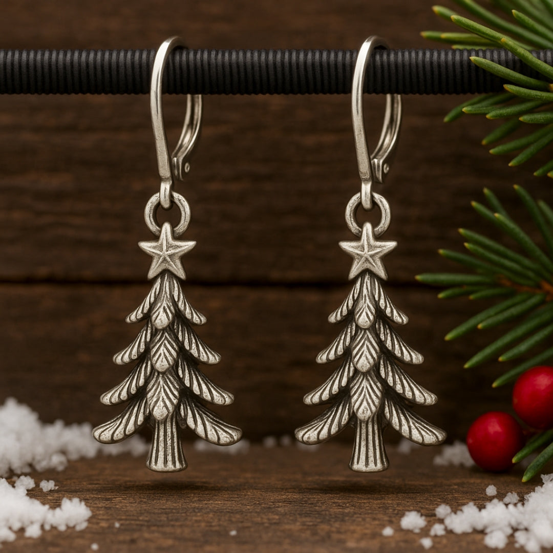 Boucles d'oreilles en argent étoile éternelle