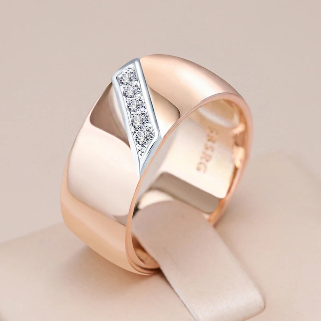 Bague Élegante Épaisse en Or Brillant