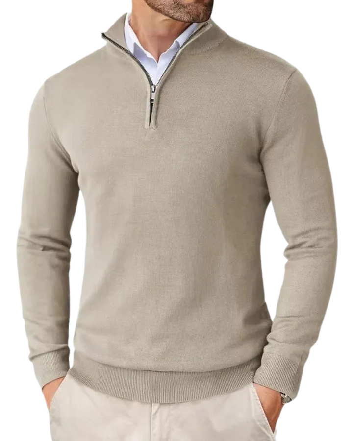 Pull demi-zip en maille fine