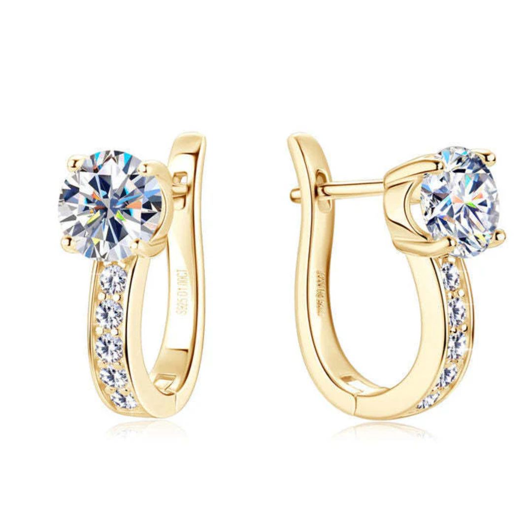 Boucles d'oreilles en zirconium doré