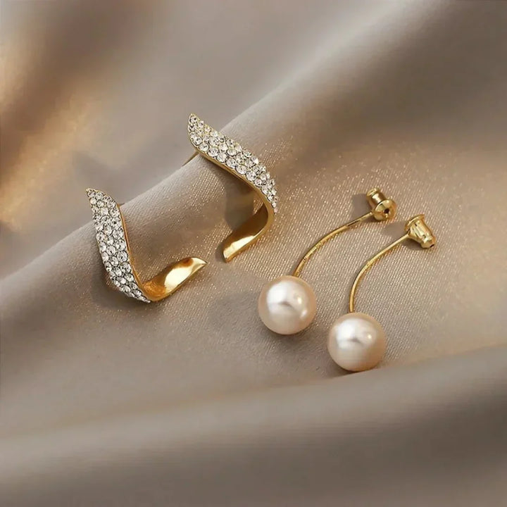 Boucles d'oreilles en perles de plume en cristal