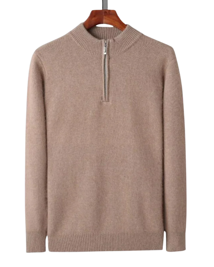 Pull zippé en cachemire classique