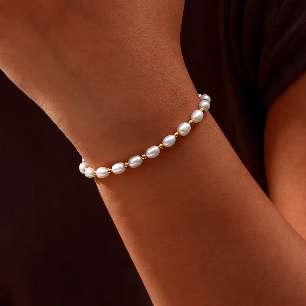 Bracelet en perles classiques et or