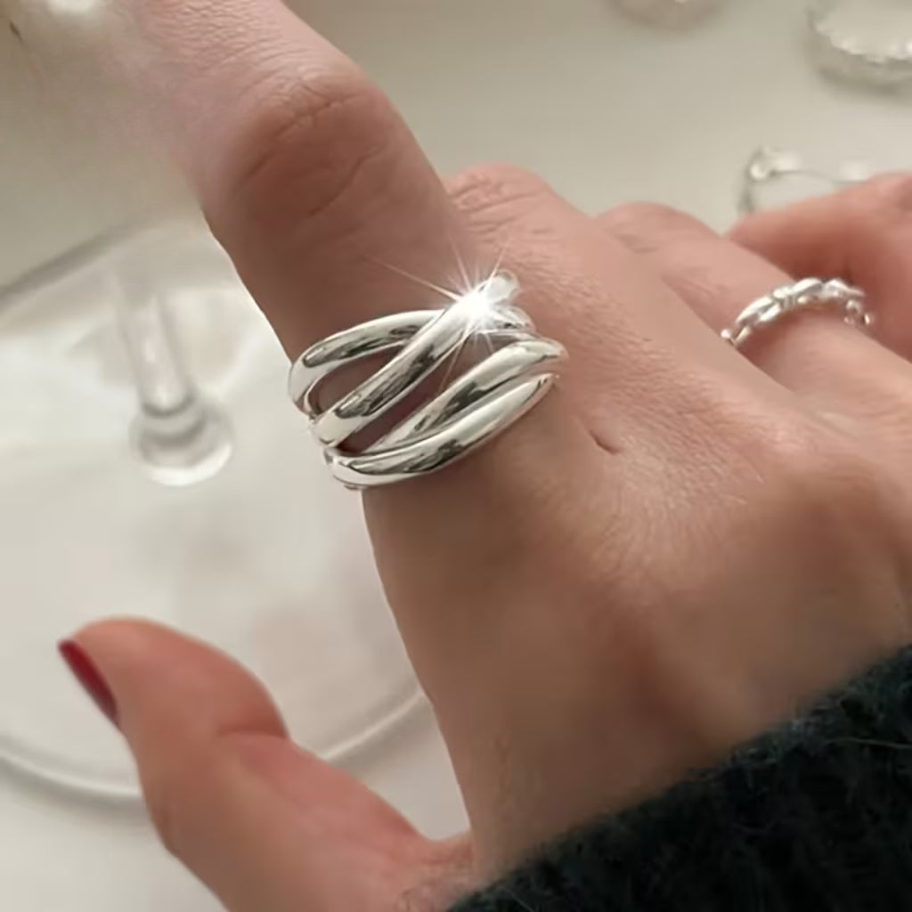 Bague Argent Ajustable Boho