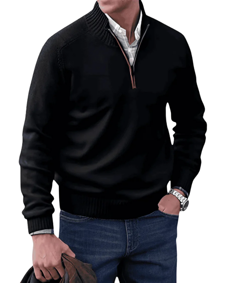Pull demi-zip intemporel
