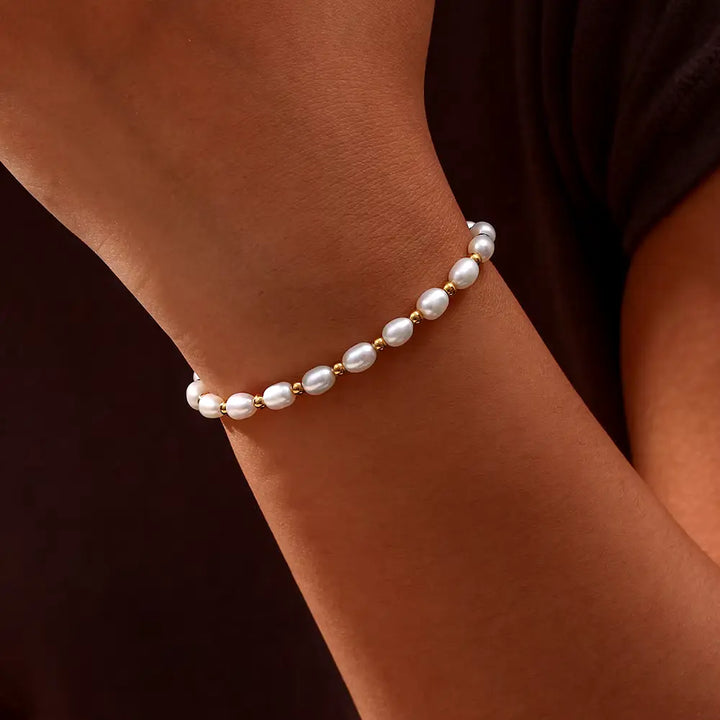 Bracelet Classique en Perles et Or