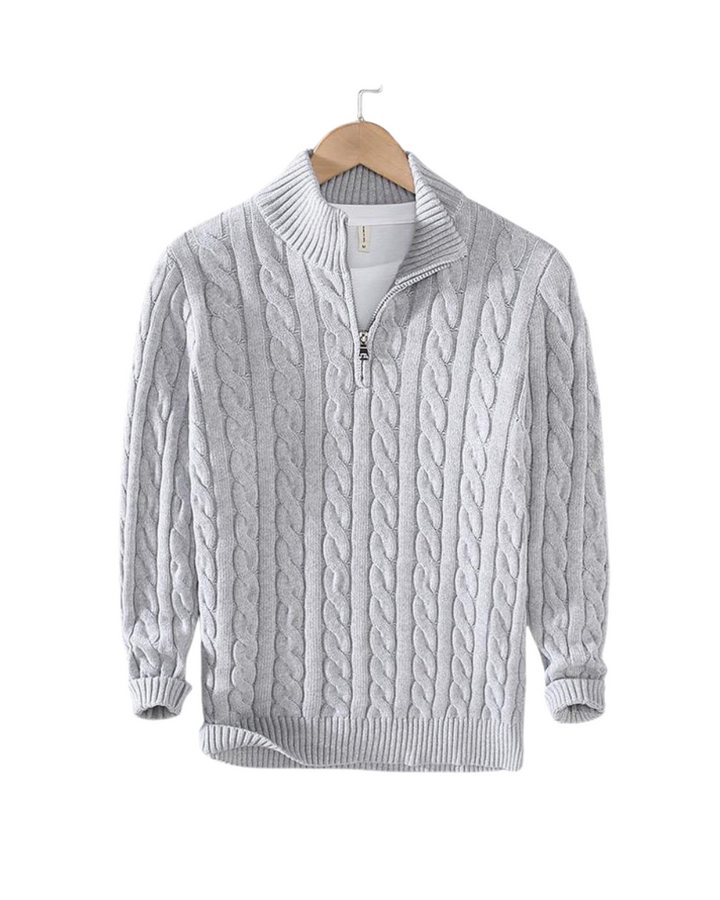 Pull zippé en maille fine