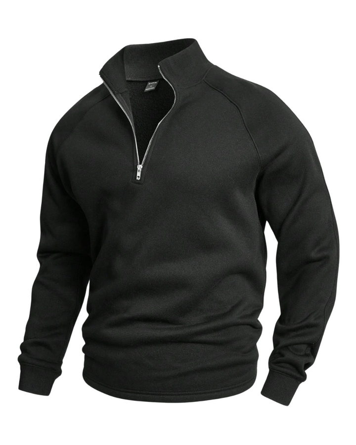 Pull demi-zip premium en maille fine
