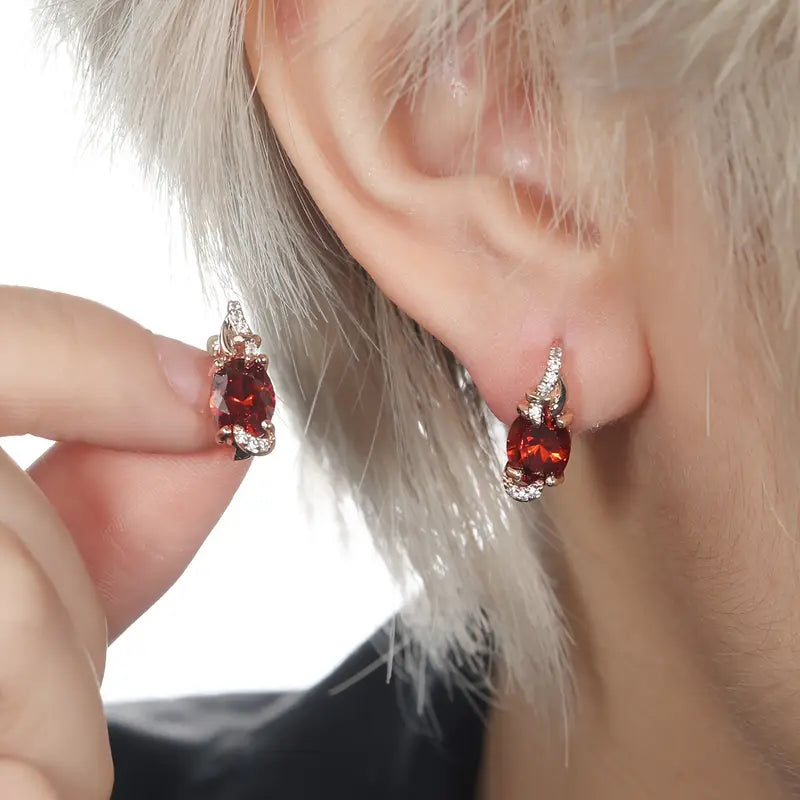 Boucles d'oreilles pendantes Crimson Twilight | Or