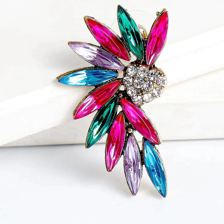 Boucles d'oreilles ailes de cœur avec zirconias