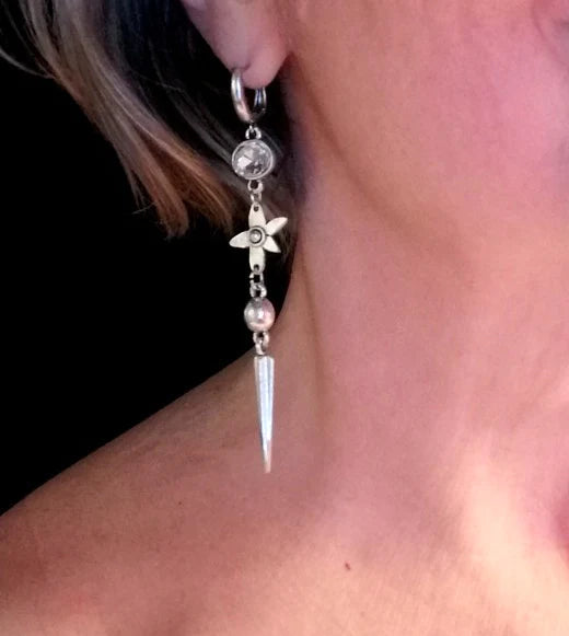 Pendentif Boucle d'Oreille Étoile en Strass