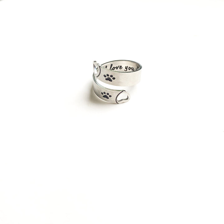 Bague à torsion réglable Patte & Cœur – Acier Inoxydable