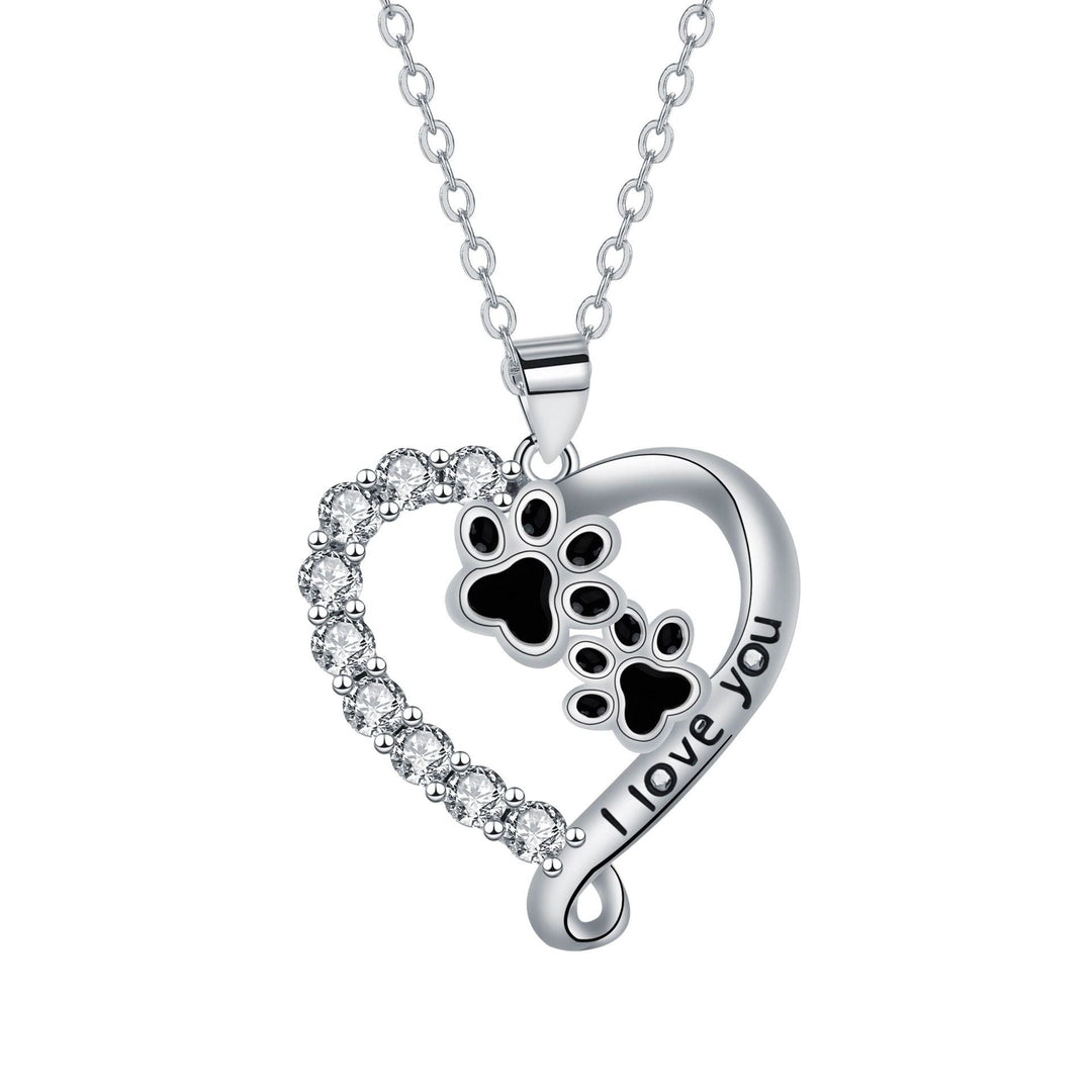 Collier Pendentif en Forme de Cœur avec Pattes