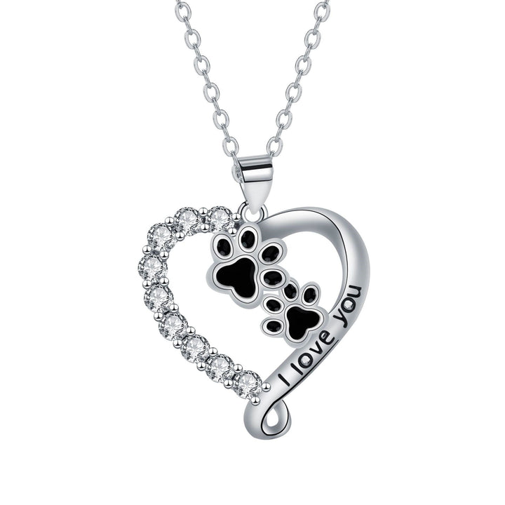 Collier Pendentif en Forme de Cœur avec Pattes