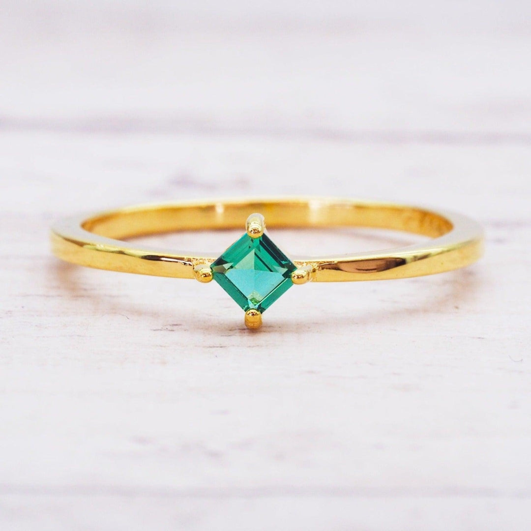 Bague en Or avec Cristal Turquoise