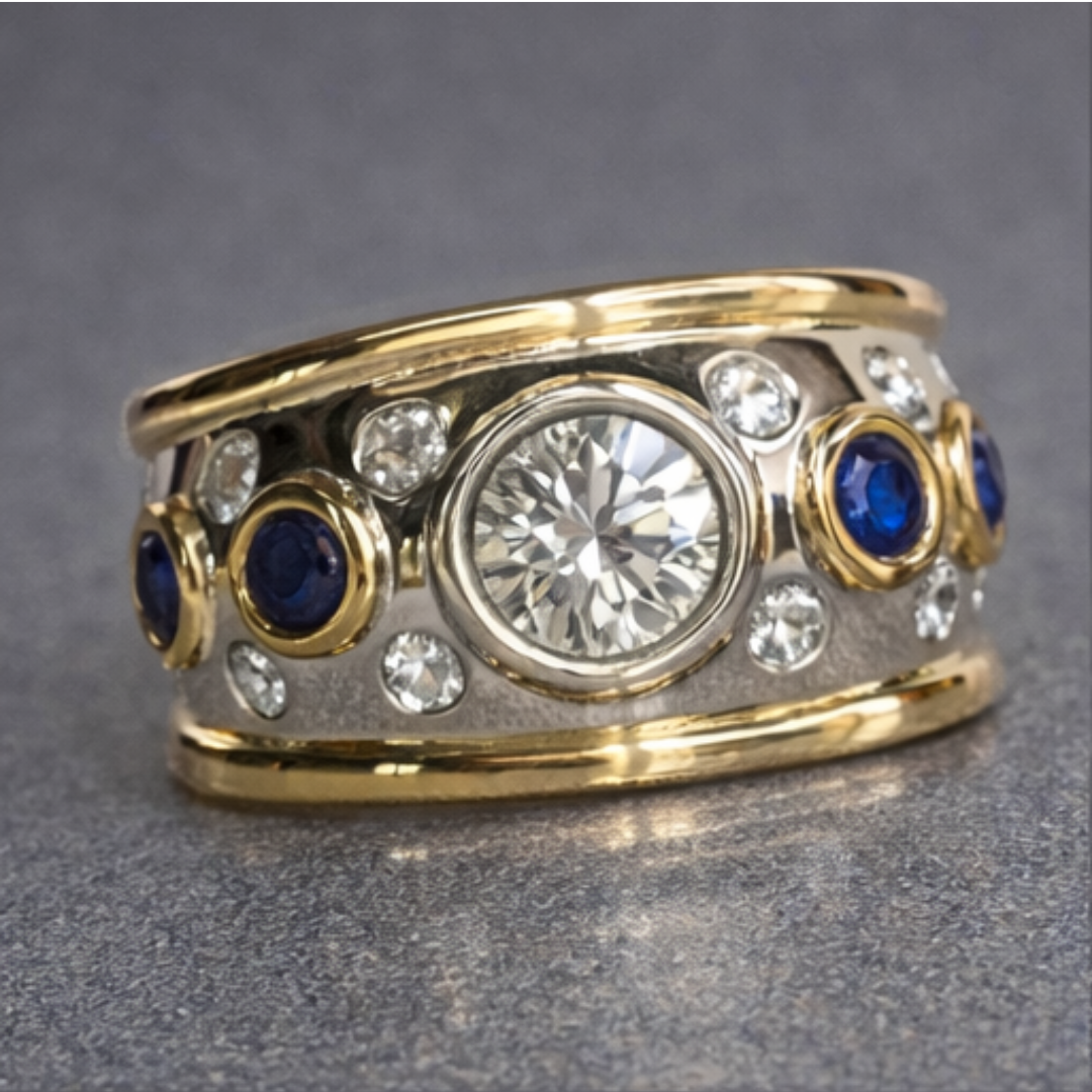 Bague en Pierre Ovale Vintage en Or