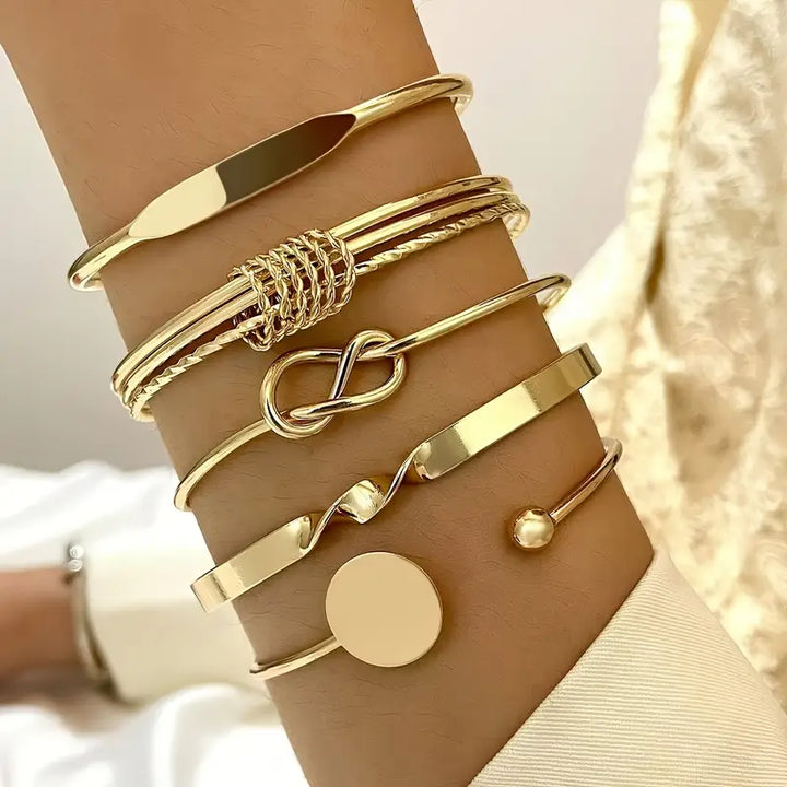 Ensemble de Bracelets Élégance Nouée | Or